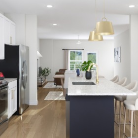 Townhouse Living Room and Kitchen