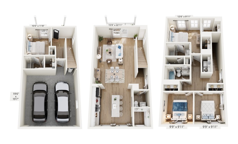 4 Bedroom - 4 bedroom floorplan layout with 3.5 bathrooms and 1893 square feet